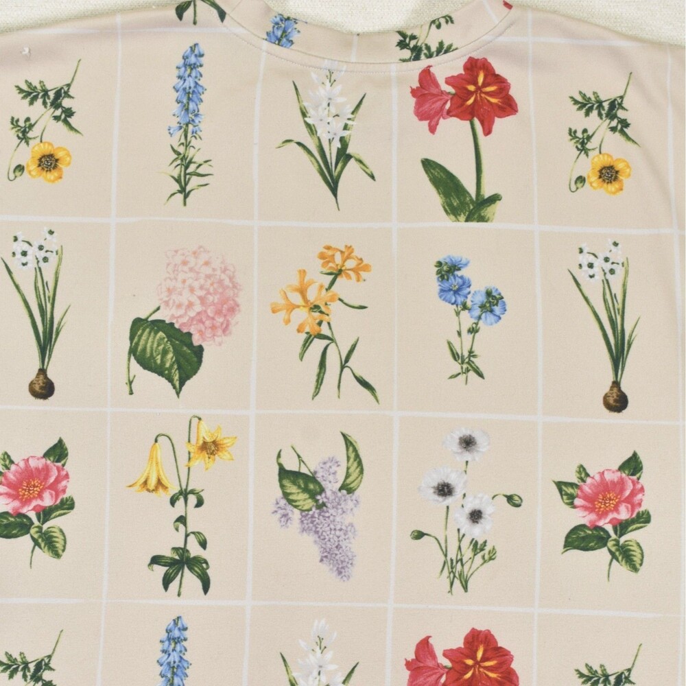 Tuckernuck Fresh Buds Floral 3/4 Sleeve Boxy Pullover Luxe Top Multi XS/S - Picture 5 of 8
